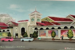 "Bến Thành" (Ben Thanh central market)
Material: Arcylic
Painted by Tien Dat on December 5th, 2023 in Vancouver, BC, Canada.